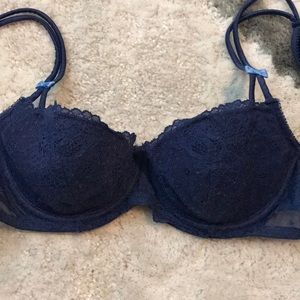 Navy lace Demi bra